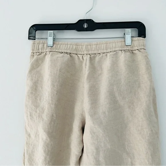 Tommy Bahama 100% Linen Beige Pants-Wide Leg Pull String Beachy Relaxed Fit - Picture 5 of 6